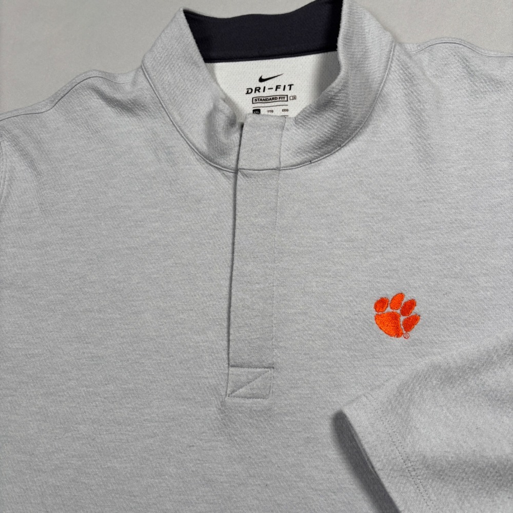 Nike Pullover Mens XXL‎ Grey Clemson Tigers Dri-FIT Quarter Zip BV0398-042